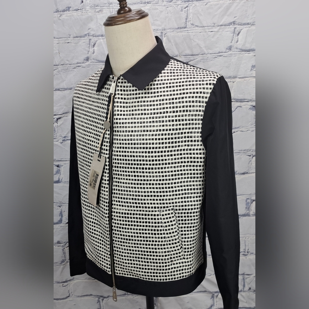 NWT Alessandro Dell'acqua Full Zip Jacket Fashion Woven Black Large / 50 - Picture 6 of 16